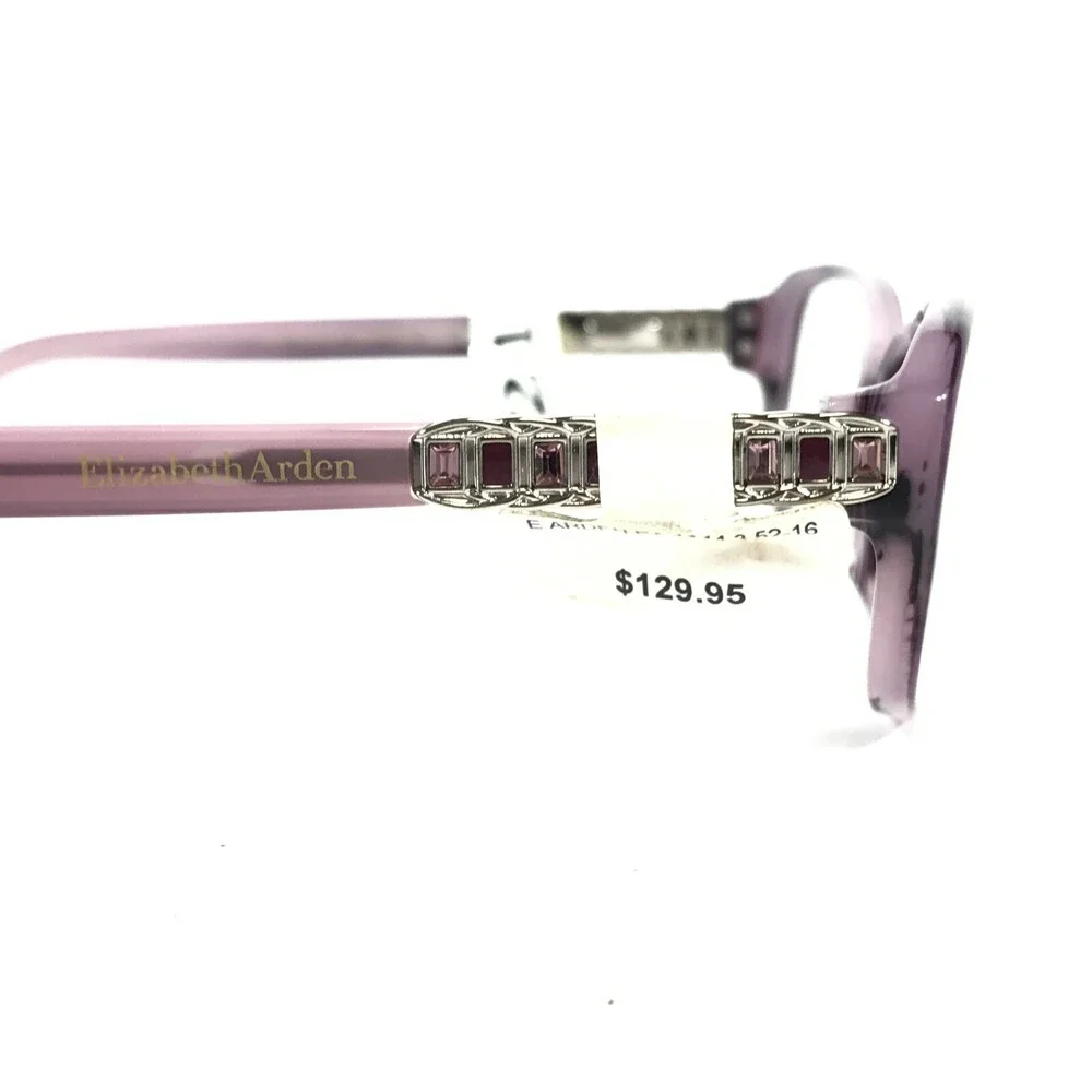 Elizabeth Arden Eyeglasses Frames EA1144-3 Purple Horn Silver 52-16-135